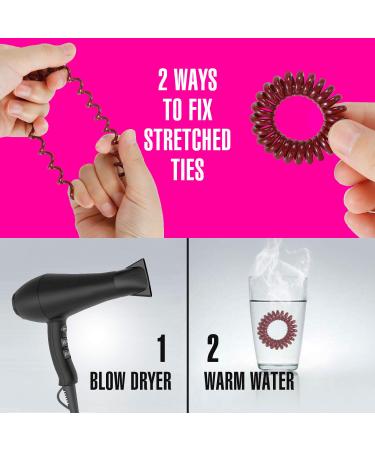 Spiral Hair Ties 20 Pcs Set - TailaiMei No Crease Coil Phone Cord Hair Ties for Thick Hair - Women Ponytail Holders (10 Colors) - Buy Online on GoSupps.com