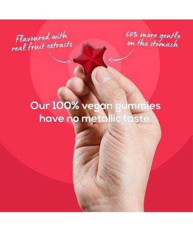 Iron Gummies for Women and Men - Mixed Berry Flavor with Vitamin C, Zinc, Folic Acid & B Vitamins - 60 Chewable Vegan Iron Supplements for Anemia - Buy Online on GoSupps.com