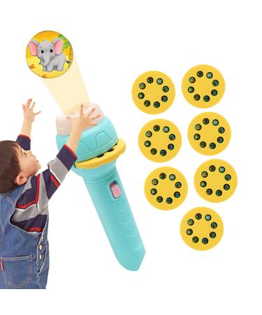 Huayeex children's projector toys toy projector flashlight for children |Night light for pedagogical learning before going to bed - portable flashlight projector including fruits green