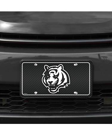 NFL Cincinnati Bengals Carbon Fiber Metal Auto Tag - Great for Trucks, Cars, SUVs | Rico Industries 8.5 x 11 - Buy Online on GoSupps.com