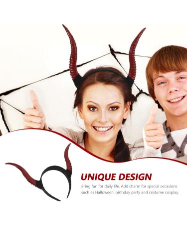 Kichvoe Halloween Horns Headband Sheep Horn Hair Hoop Devil Demon Horns Cosplay Fancy Dress Photo Props Hair Accessory Christmas Halloween Decoration - Buy Online on GoSupps.com