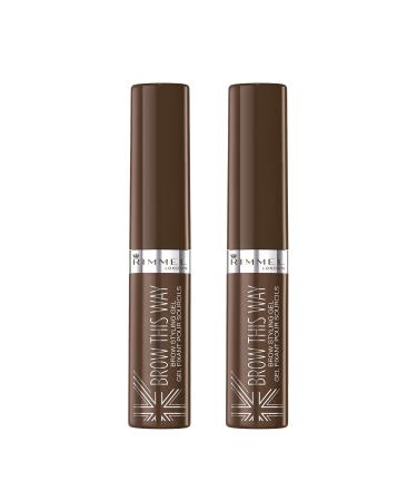 Rimmel Brow This Way Brow Styling Gel With Argan Oil, Medium Brown, 2 Count 2 Count Medium Brown
