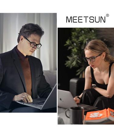 MEETSUN Blue Light Blocking Glasses 2 Pack - Anti Eyestrain Computer Gaming Eyeglasses for Men Women - Lightweight TR90 Frame - Retro Classic Design (Black & Grey Leopard Frames) - Buy Online on GoSupps.com