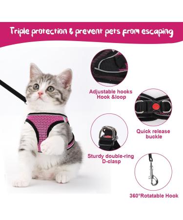 Shop Lollanda XS Pink Cat Dishes & Adjustable Soft Kitten Vest - Reflective Leash for Kittens | International Shipping Available - Buy Online on GoSupps.com