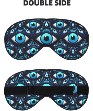Double-Sided Eye Mask | Turkish Blue Evil Eye Bead | Unisex Night Sleeping Mask for Travel & Sleep - Buy Online on GoSupps.com