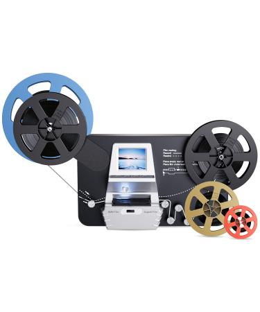 8mm & Super 8 Reels to Digital Film Scanner Converter, Film Digitizer with 2.4" Screen, Convert 3 4 5 7 9 Reels View Frame by Frame into 1080P Digital MP4 Files,Sharing & Saving on 32GB SD Card