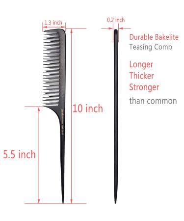 Anti-static Teasing Comb for Fine Hair - Bakelite Rat Tail Comb for Root Teasing & Volume - Buy Online on GoSupps.com
