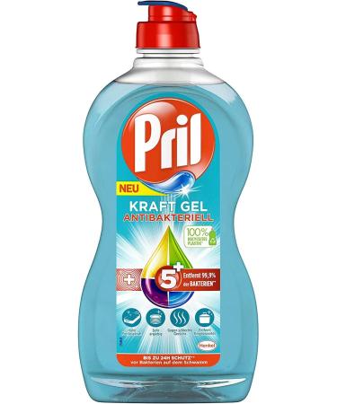 Pril 5+ Power Gel Antibacterial Hand Dishwashing Detergent - 16 Pack (450 ml Each) | 99.9% Bacteria Removal | International Shipping Available - Buy Online on GoSupps.com