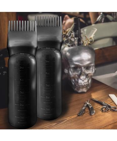 FYJLXF 2Pcs Root Comb Applicator Bottle 6 Ounce Hair Dye Applicator Brush Transparent Applicator Bottle with Graduated scale Hair Coloring Dye and scalp treament essential Black - Buy Online on GoSupps.com