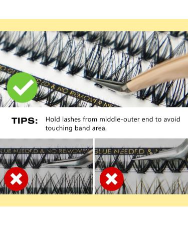 Lankiz Self-Adhesive Eyelashes - 160pcs No Glue Required 40D C Curl DIY Reusable Individual Eyelash Extensions - Buy Online on GoSupps.com