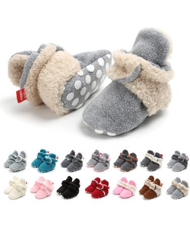 TMEOG Baby Booties Slippers - Infant Boots for Boys & Girls 0-6 Months - Winter Sock Crib Shoes - Light Grey White Furry - Newborn First Walking Shoes (0-18 Months) - Buy Online on GoSupps.com