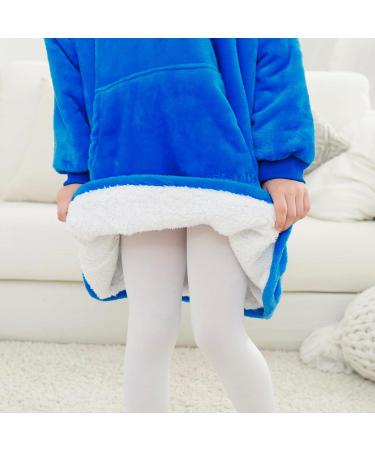 LOLANTA Dinosaur Shark Hoodie Blanket for Kids | Plush Sweatshirt Blanket for Ages 3-12 | Warm & Cozy Blue Design - Buy Online on GoSupps.com
