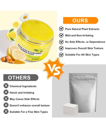 Turmeric Cleansing Pads - 30 Pack of Turmeric Acid Pads for Brightening & Exfoliation - International Shipping Available - Buy Online on GoSupps.com