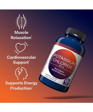 MD. Life Potassium Chloride Supplement 99mg 60 Capsules Vegetarian Potassium Chloride Capsules Supports Muscle Function & Healthy Blood Pressure Third-Party Lab Tested - Buy Online on GoSupps.com