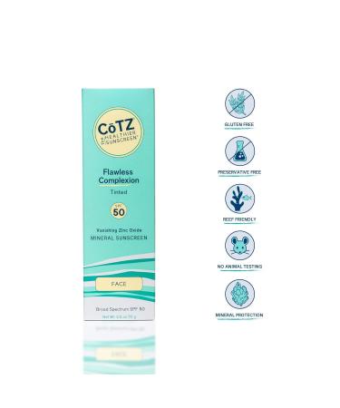 C TZ Flawless Complexion Tinted Mineral Sunscreen SPF 50 - Lightweight Facial Protection (2.5 oz - Buy Online on GoSupps.com