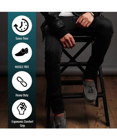 Velette 30 Metal Shoe Horn with Long Handle for Seniors - Extra Long Shoe Horn for Boots and Cowboy Boots with Comfortable Plastic Handle - Buy Online on GoSupps.com
