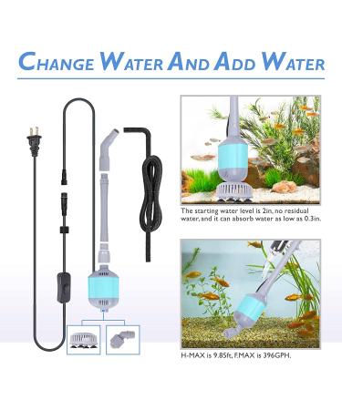 Hygger 360GPH Electric Aquarium Gravel Cleaner - 5-in-1 Fish Tank Cleaning Tool - Buy Online on GoSupps.com