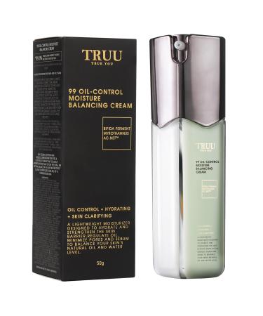 TRUU 99 Oil-Control Moisture Balancing Cream Hydrating and Oil-Regulating Formula Strengthens Barrier Reduces Pores and Enhances Skin Brightness | 1.8 Oz