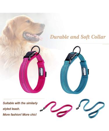 PETTOM Adjustable Nylon Dog Collar - Breathable Reflective XL Pink Collar for Dogs - Buy Online on GoSupps.com