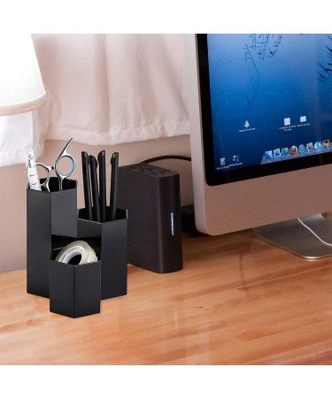 LoveBB 3-Slot Black Makeup Brush Holder Organizer - Plastic Cosmetics Brushes Pen Storage Solution - Buy Online on GoSupps.com