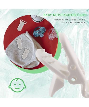 10Pcs Baby T-Shape Plastic Pacifier Clips - Soother Dummy Holders for Kids - White - Secure & Stylish - Buy Online on GoSupps.com