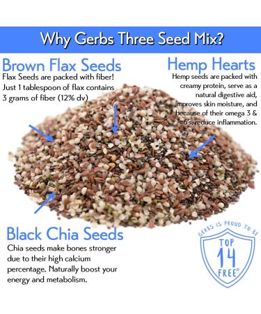 GERBS 3 Seed Snack Mix 32oz - Top Allergy-Free, Non-GMO, Vegan, Keto & Paleo Friendly - Buy Online on GoSupps.com