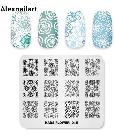 Alexnailart Nail Stamping Printing Plate Template Image Plate Stamper Scraper Flower Pattern Nail Art Decoration DIY Print Manicure Design FL045 - Buy Online on GoSupps.com
