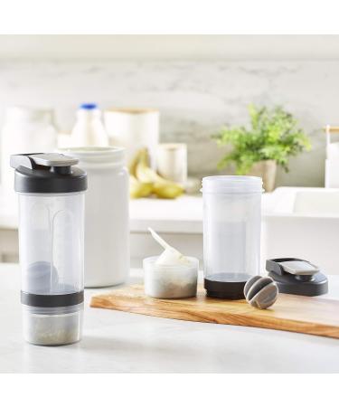 Amazon Basics 20oz Shaker Bottle with Mixer Ball - 2 Pack, Grey - Buy Online on GoSupps.com