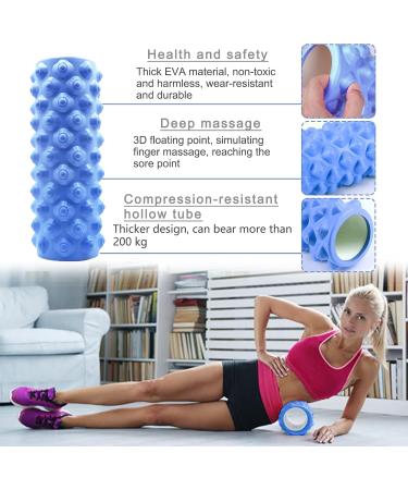Frasheng 5-in-1 Fascia Roll Set | Foam Scooter Massage Roller Stick Fascia Ball Resistance Tapes & Storage Bags | Blue Foam Roller for Muscle Training - Buy Online on GoSupps.com