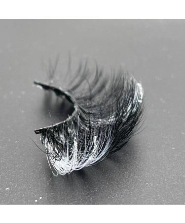 Miss Kiss MIAMI White Silver Glitter Cat Eye False Eyelashes - 20MM 3D Natural Look Makeup Women - Buy Online on GoSupps.com
