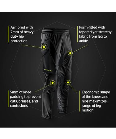 Storelli ExoShield Goalkeeper Pants | Padded Football Pants | High-Quality Hip & Knee Protection | Size M Black - International Shipping Available - Buy Online on GoSupps.com