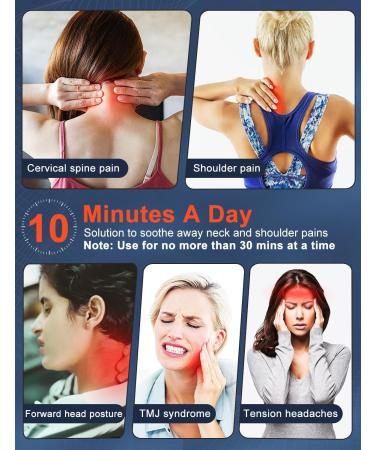 Wireless Heated Neck Stretcher for Pain Relief Portable Cordless Neck Shoulder Cervical Traction Device with Graphene Heating Pad Magnetic Therapy Relaxer Black - Buy Online on GoSupps.com