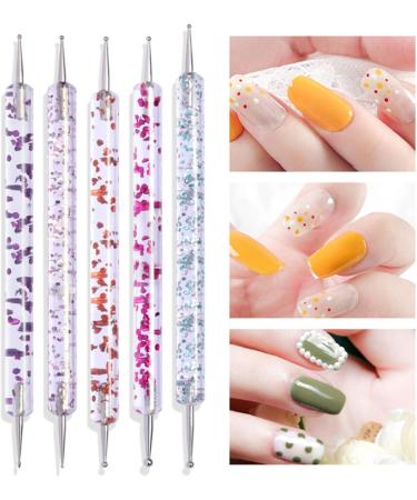 Nail Art for Women 5Pcs/Set Nail Pen Long Lifespan Easy to Use Acrylic Double-Head Nail Art Drawing Liner for Beauty Nail Art Brush for Salon - Buy Online on GoSupps.com