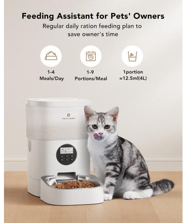 PETLIBRO Automatic Cat Feeder - WiFi Smart Food Dispenser with Stainless Steel Bowl - Up to 10 Meals Per Day - 10s Voice Recorder - 4L/6L - Buy Online on GoSupps.com