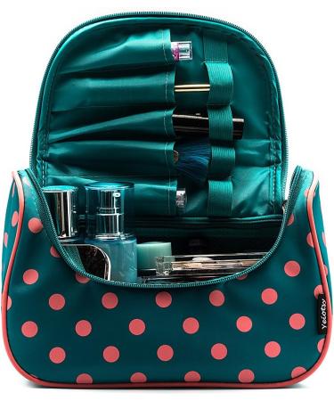 Yeiotsy Polka Dot Cosmetic Bag - Sea Blue Toiletry Organizer for Women | Travel Essential - Buy Online on GoSupps.com