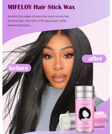 Hair Wax Stick Women Pomade Tamer Stick for Smoothing Flyaways Taming Frizz Baby Hair Long Lasting Cream Gel Slick Back Styling Glue Wigs Bed Head Waxes Stick Edge Control Comb Brush - Black - Buy Online on GoSupps.com