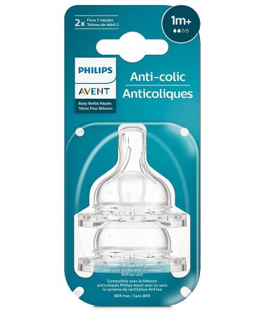 Philips Avent Anti-Colic Baby Bottle Nipple - Flow 2, 2 Pack - Buy Online on GoSupps.com
