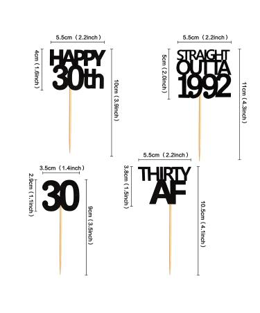 Keaziu 48 Pack Straight Outta 1992 & Thirty AF Cupcake Toppers - 30th Birthday Party Decor - Buy Online on GoSupps.com