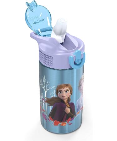 Zak Designs Frozen II Stainless Steel Kids Water Bottle - Elsa And Anna Design - BPA Free - 15.5oz - Flip-up Straw Spout - Durable - FRZA-S730-C - Buy Online on GoSupps.com
