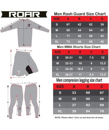 Roar MMA Rashguard & BJJ Grappling Shorts Set - Black Medium | UFC Cage Fight Jiu Jitsu Spats No Gi - Buy Online on GoSupps.com