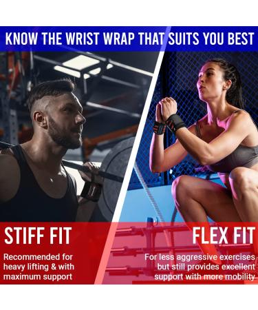 Rip Toned 18 Professional Grade Wrist Wraps with Thumb Loops - For Men & Women - Ideal for Weightlifting, Crossfit, Powerlifting & Strength Training - Stiff Fit Black - Buy Online on GoSupps.com