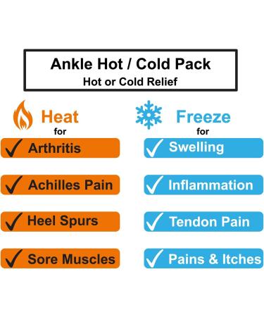 Ankle/Sport Foot Ice Therapy Wrap - Hot Cold Gel Pack with Adjustable Brace for Sprains, Plantar Fasciitis, Achilles Tendonitis - Purple - Buy Online on GoSupps.com