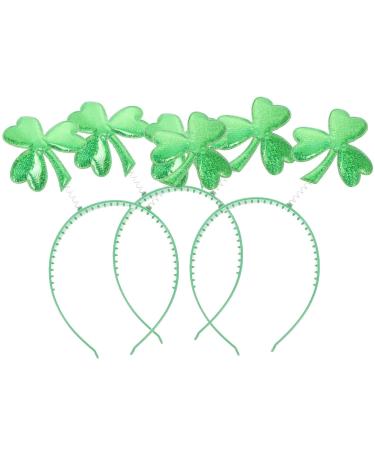 3 Pieces St. Patrick's Day Headband Green Shamrock Hair Hoop Headpiece for Holiday Decoration (Green) St Patrick's Day Accessories