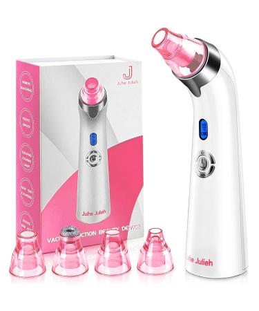 Blackhead remover pore vacuum, Facial Pore Cleaner, Electric Acne Comedone Whitehead Extractor Tool with 5 suction power, 4 probes, Blackhead Remover Suction for Women & Men (Pink)