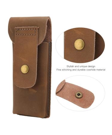 Premium Cowhide Shaving Bag - Portable Safety Razor Cover & Leather Case for Travel | Classic Shaver Accessories - Buy Online on GoSupps.com