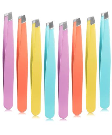 16 Pieces Slanted Tweezers  Eyebrow Slanted Tip Tweezers Precision Stainless Steel Eyebrow Tweezers for Eyebrows  Ingrown Hair  Facial Hair and Lash Extension (Orange  Purple  Blue  Yellow) - Buy Online on GoSupps.com
