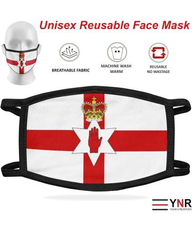 YNR Face Mask Washable Breathable Reusable Adult Mouth Protection Cover Shield Design Country Northern Ireland - Buy Online on GoSupps.com
