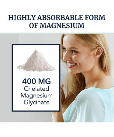 Magnesium Glycinate 400mg | Chelated Bisglycinate for Muscle Relaxation Bones Heart Nerve Sleep & Calm Support for Women & Men | High Absorption Magnesium Chelate Supplement | 120 Capsules - Buy Online on GoSupps.com