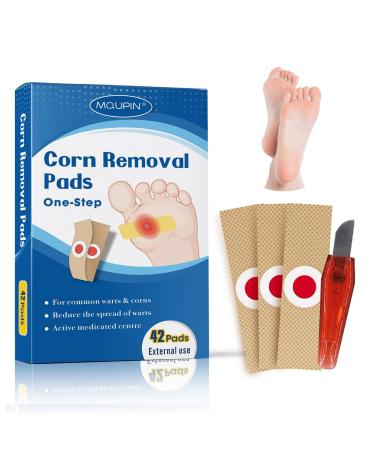 Mqupin Corn Removal Pads Warten Remover Corn Remover Pads Corn Removal Paving Loch Corn Removal Treatment Relief Corn Pain and Foot Care Remove Corns Callus Warten 42PCs/Box