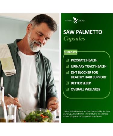 Potent Garden Saw Palmetto 500 mg - Prostate Supplements for Men - Supports Healthy Urination Frequency & Flow - Non GMO 100 Saw Palmetto Capsules - Buy Online on GoSupps.com